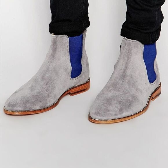 Gianfranco Ferre Other - (R2) GIANFRANCO LATTANZI Men's high-end grey leather slip-on ankle boots S.12US